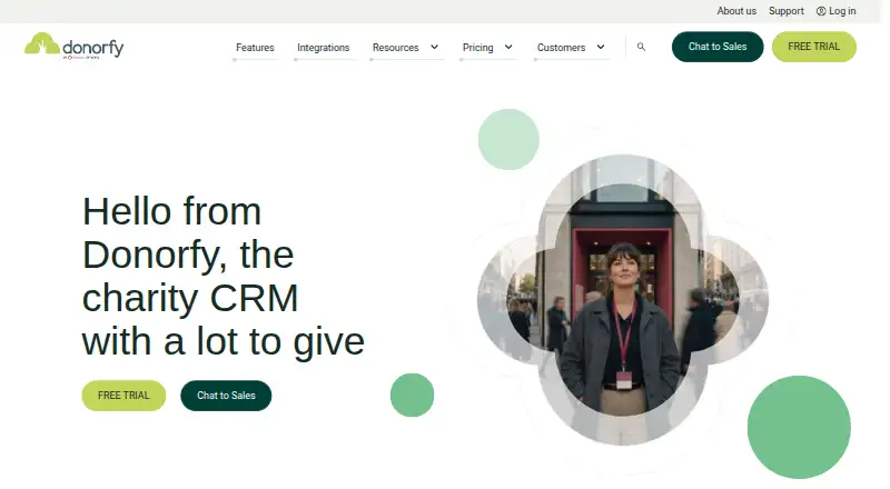 The Donorfy homepage