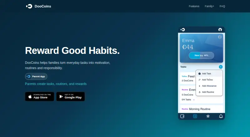 The DooCoins homepage