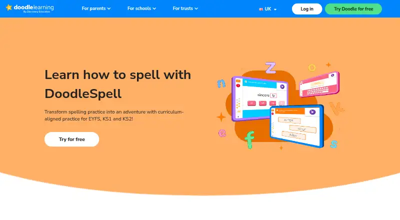 The DoodleSpell homepage