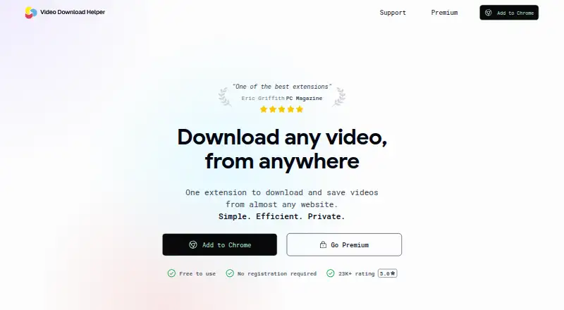 The Video DownloadHelper homepage