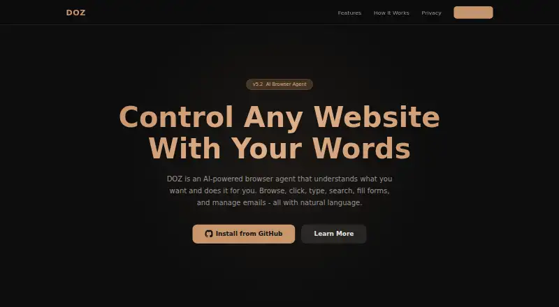 The DOZ homepage