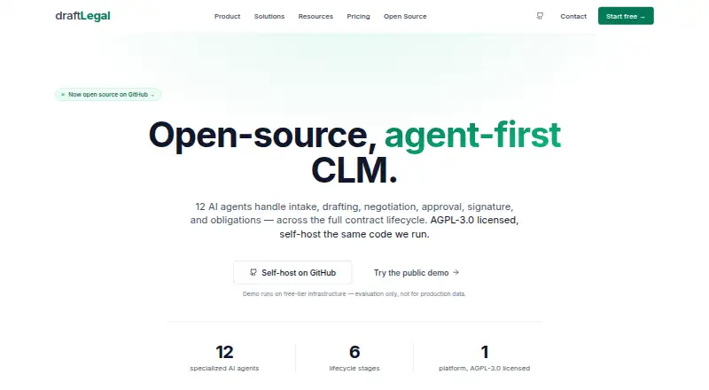 The Draft Legal homepage
