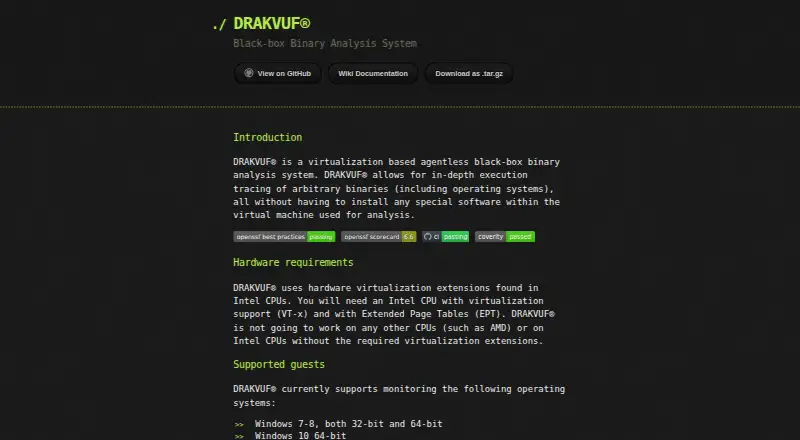 The DRAKVUF homepage