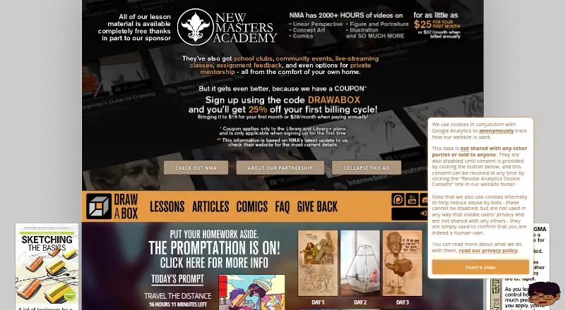The Drawabox homepage