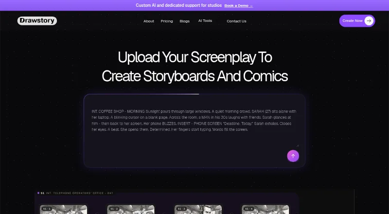 The Drawstory homepage