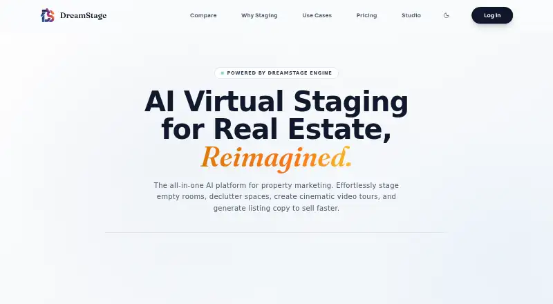 The DreamStage Studio homepage