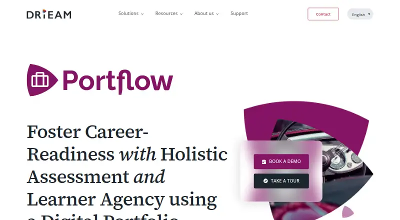 The Portflow homepage