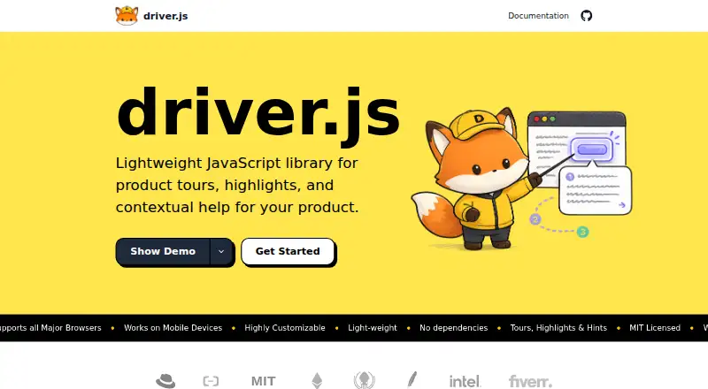 The Driver.js homepage