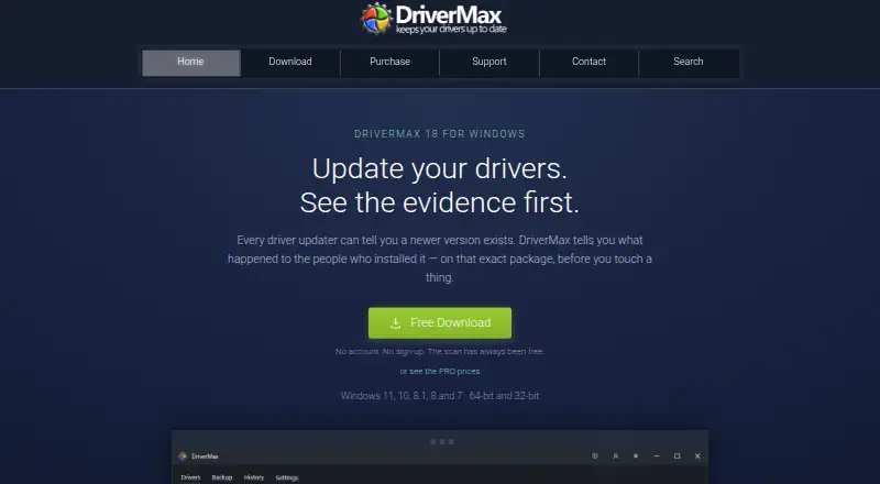 The DriverMax homepage