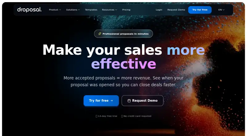 The Droposal homepage
