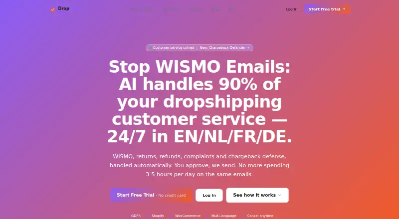 The DropResolve homepage