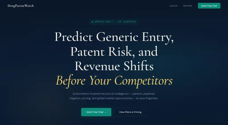 The DrugPatentWatch homepage
