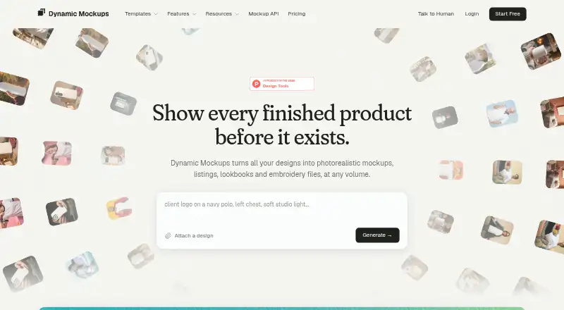 The Dynamic Mockups homepage