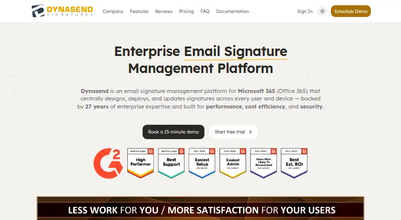 The Dynasend homepage