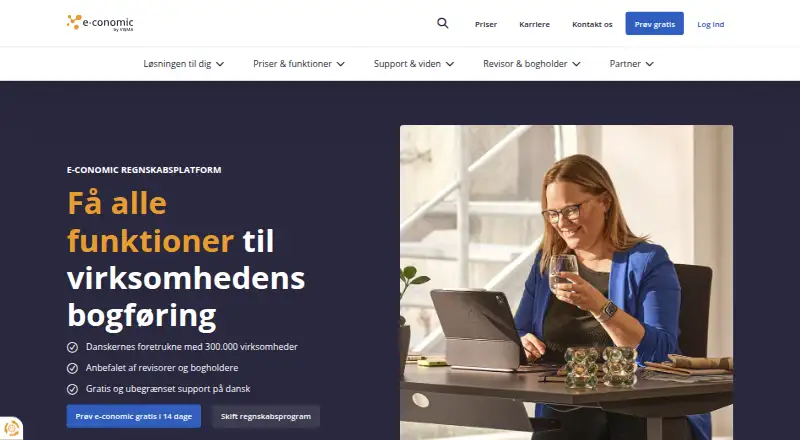 The e-conomic homepage