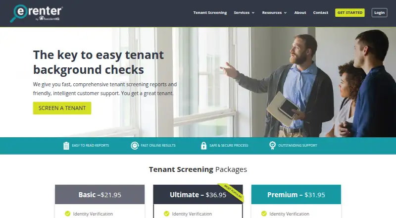 The E-Renter homepage