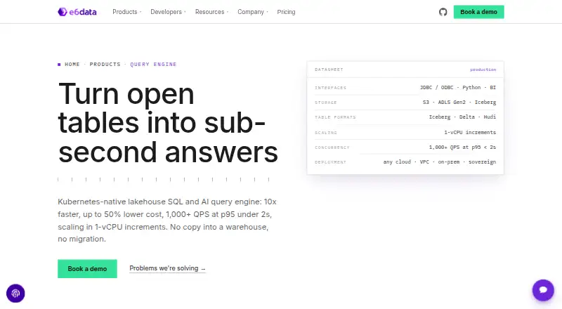 The e6 Query Engine homepage