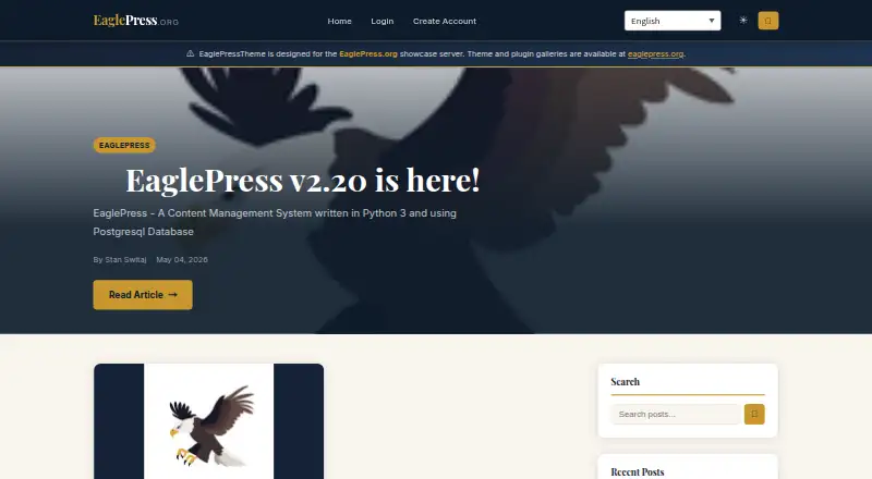 The EaglePress homepage