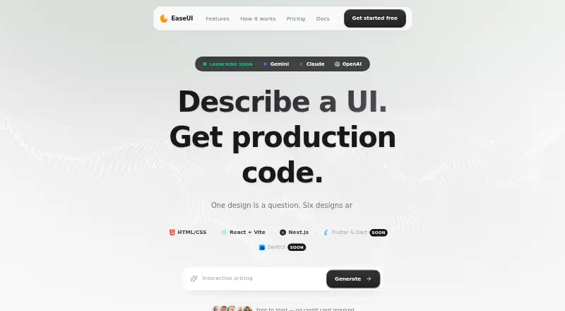 The EaseUI homepage
