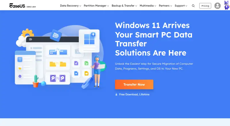 The EaseUS Todo PCTrans homepage