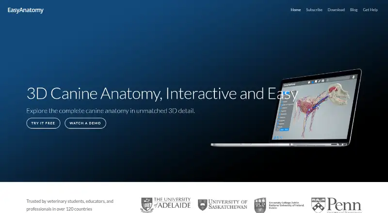 The EasyAnatomy homepage