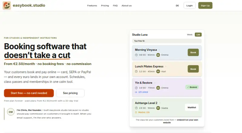 The easybook.studio homepage