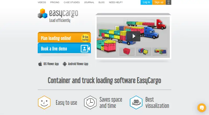 The EasyCargo homepage
