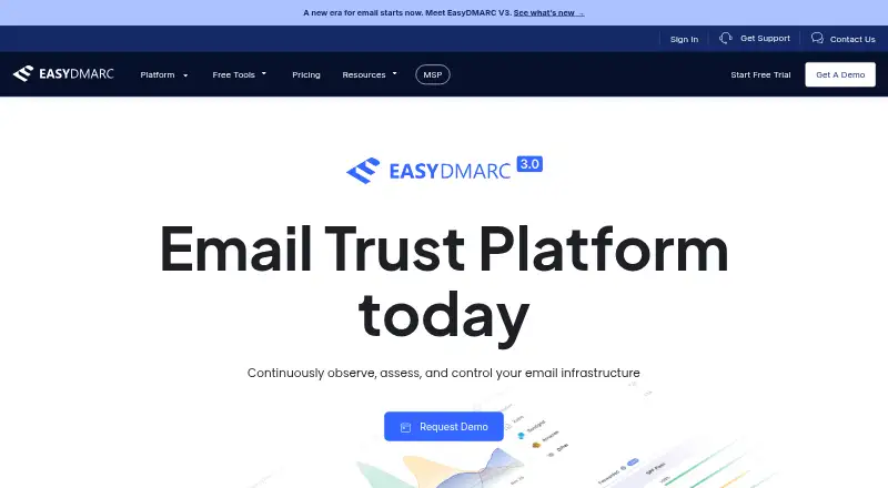 The EasyDMARC homepage
