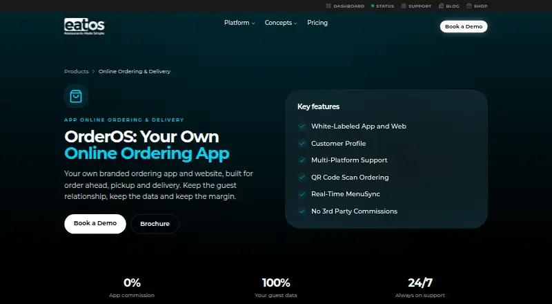 The EatOS OrderOS homepage