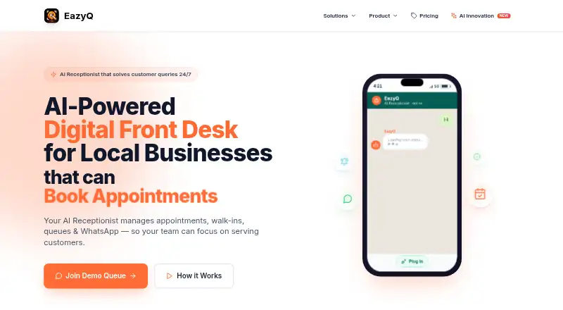 The EazyQ homepage