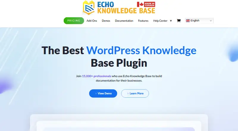 The Echo Knowledge Base homepage