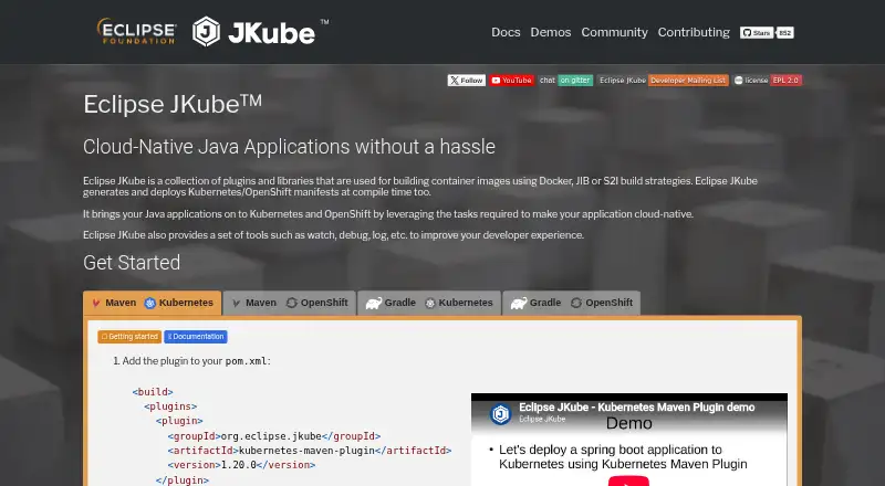 The Eclipse JKube homepage
