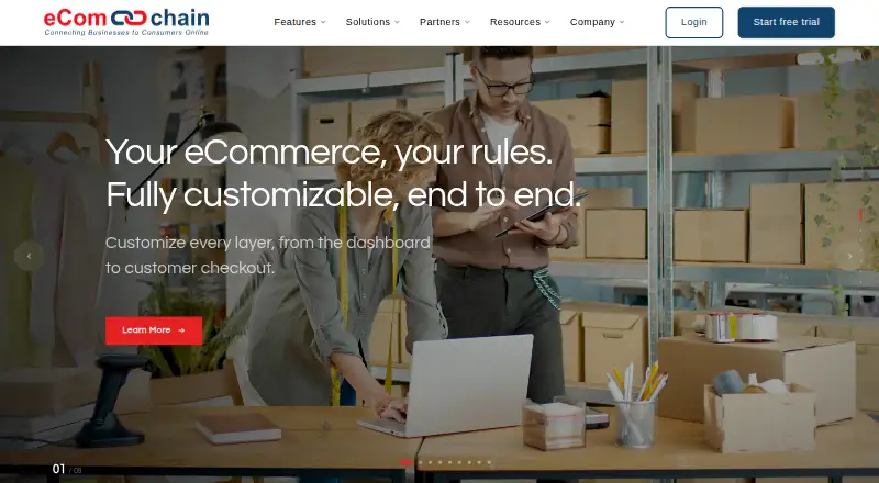 The eComchain homepage