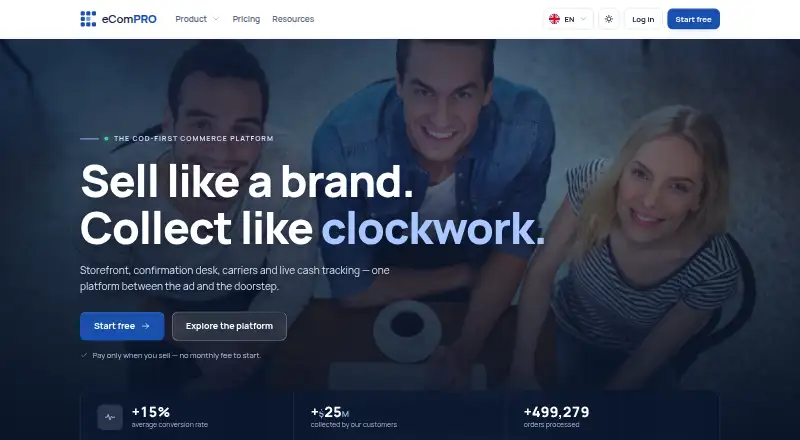 The eComPRO homepage