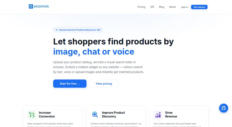 The Ecomvis homepage