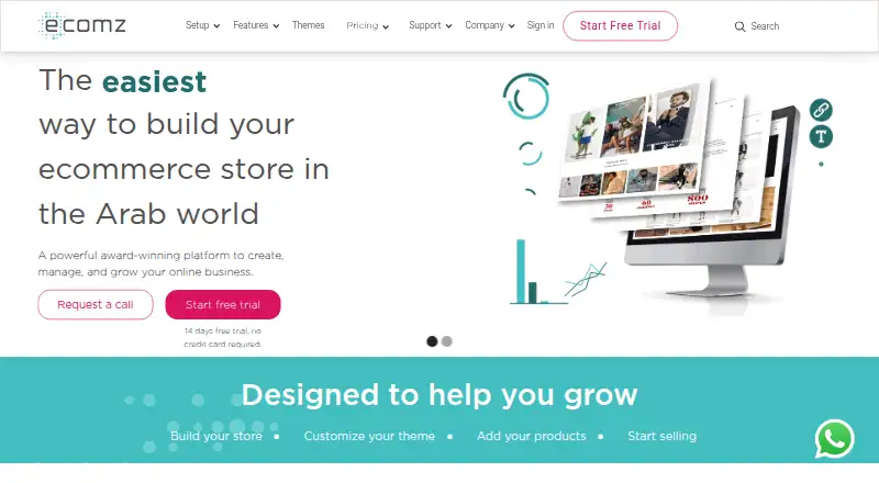 The ecomz homepage