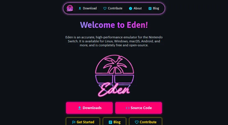 The Eden homepage