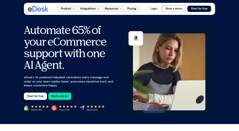 The eDesk homepage