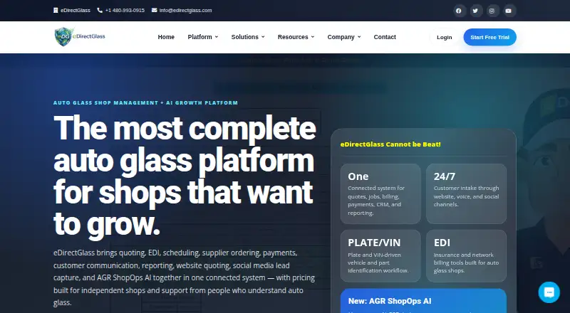 The eDirectGlass homepage