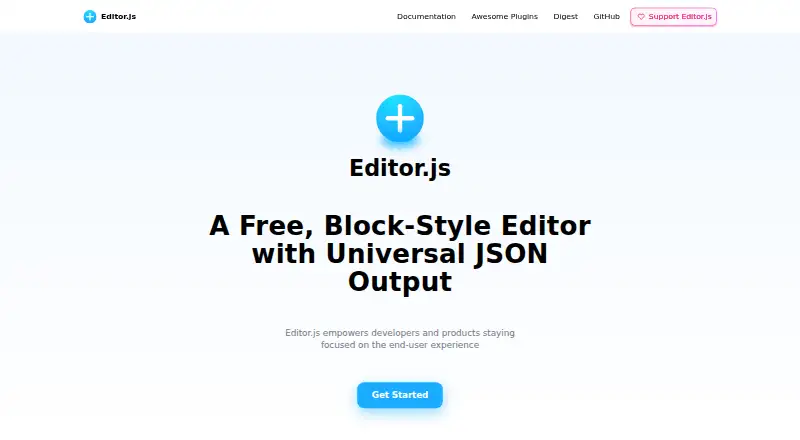 The Editor.js homepage