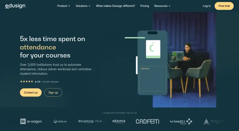 The Edusign homepage