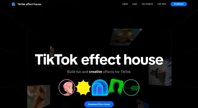 The TikTok Effect House homepage