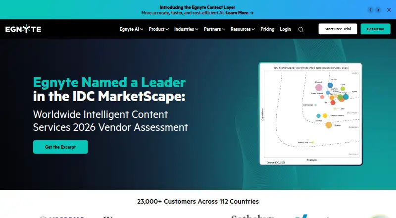 The Egnyte homepage