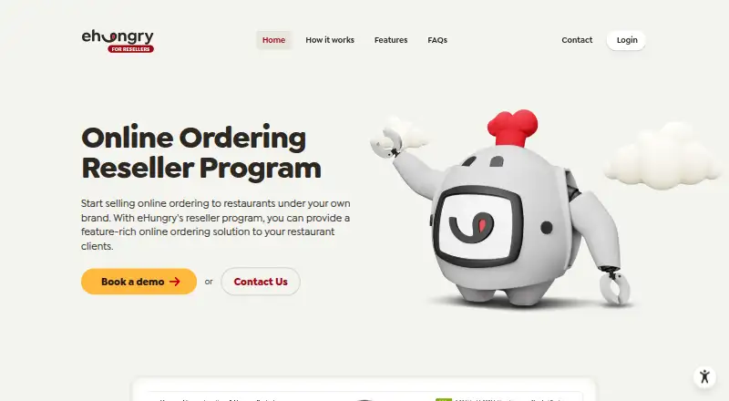The eHungry homepage