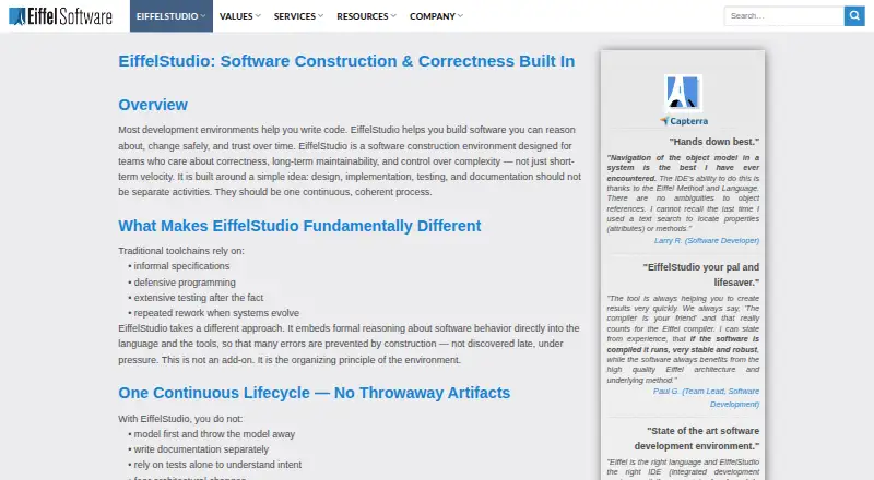 The EiffelStudio homepage