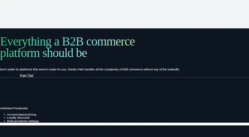 The Elastic Path homepage