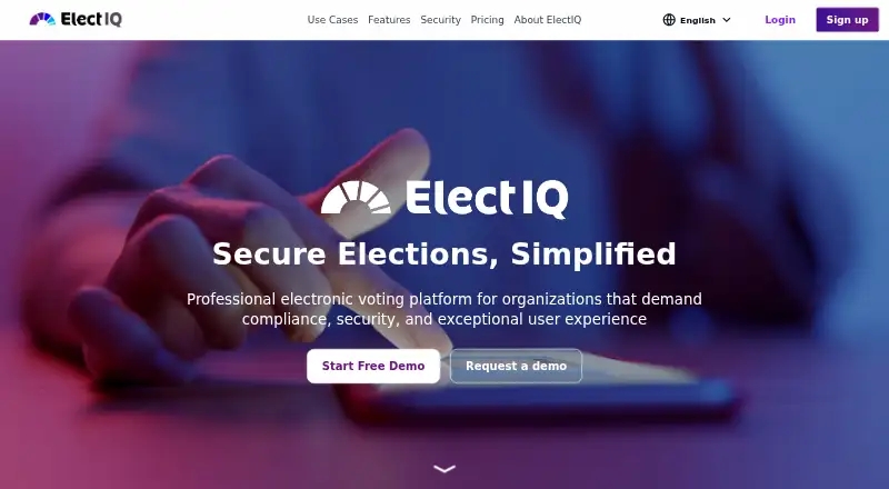 The ElectIQ homepage
