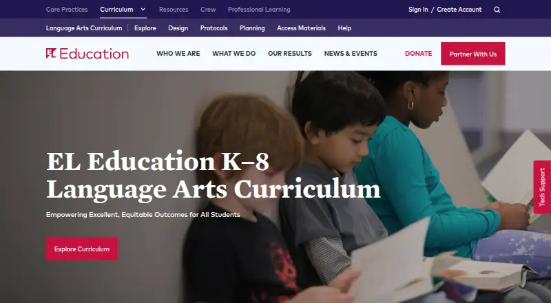 The EL Education Curriculum homepage
