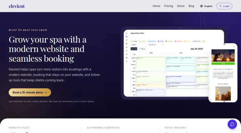 The Elevient homepage