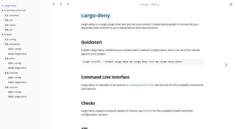 The cargo-deny homepage